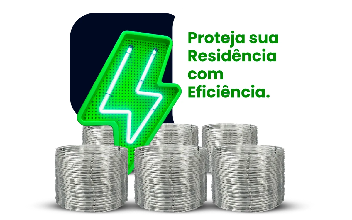 Cerca elétrica instalada sobre muro
